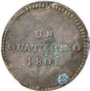 1 Quattrino - Louis I, Italy, 1802-1805 reverse image