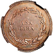 1 Lira - Charles Louis and Maria Luigia, Italy, 1806 reverse image