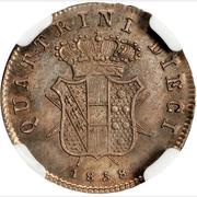 10 Quattrini - Leopoldo II, Italy, 1858 reverse image