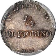 ¼ Fiorino - Leopoldo II, Italy, 1827 reverse image