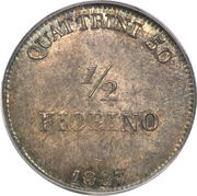½ Fiorino - Leopoldo II, Italy, 1827 reverse image