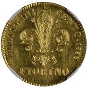 1 Fiorino - Leopoldo II Pattern reverse image