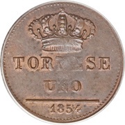1 Tornese - Ferdinando II reverse image