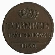 1½ Tornese - Ferdinando II reverse image