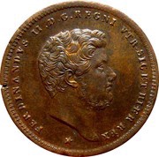 2 Tornesi - Ferdinando II 2nd portrait obverse image
