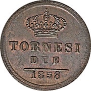 2 Tornesi - Ferdinando II reverse image