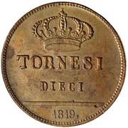 10 Tornesi - Ferdinando I reverse image