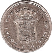 10 Grana - Ferdinando II, Italy, 1838-1848 reverse image