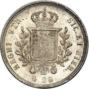 20 Grana - Francesco I, Italy, 1826 reverse image