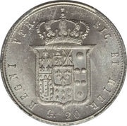 20 Grana - Francesco II, Italy, 1859 reverse image
