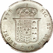 60 Grana - Ferdinando II 1st portrait, Italy, 1831-1839 reverse image