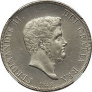 120 Grana - Ferdinando II 3rd portrait obverse image