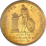 30 Ducati - Francesco I, Italy, 1825-1826 reverse image