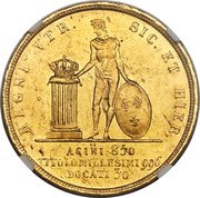 30 Ducati - Ferdinando II, Italy, 1831-1835 reverse image
