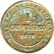 1 Centesimo - Victor Emmanuel II Tuscany, Italy, 1859 reverse image