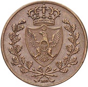 5 Centesimi - Carlo Felice Bologna, Italy, 1826 reverse image