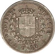 50 Centesimi - Victor Emmanuel II Bologna, Italy, 1859 reverse image