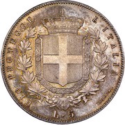 5 Lire - Victor Emmanuel II Bologna, Italy, 1859-1860 reverse image