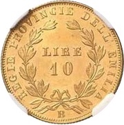 10 Lire - Victor Emmanuel II Bologna, Italy, 1860 reverse image