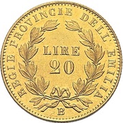 20 Lire - Victor Emmanuel II Bologna, Italy, 1860 reverse image