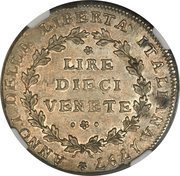 10 Lire, Italy, 1797 reverse image