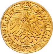 1 Ducat - Johann Jakob Khuen von Belasi Rudolf, Austria, 1577-1586 reverse image
