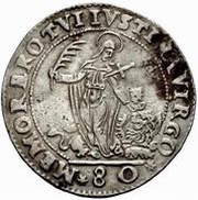 80 Soldi - Nicolo da Ponte, Italy, 1578-1585 reverse image