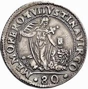 80 Soldi - Nicolo da Ponte, Italy, 1578-1585 reverse image