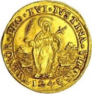 1 Ducatone - Alvise Pisani Off-Metal Strike, Italy, 1735 reverse image