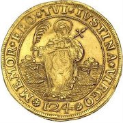 1 Ducatone - Pietro Grimani Off-Metal Strike, Italy, 1741-1742 reverse image