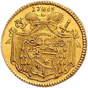 1 Ducat - Sigismund von Schrattenbach, Austria, 1765 reverse image