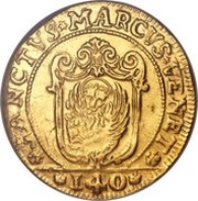 1 Scudo - Francesco Loredan Off-metal Pattern Strike, Italy, 1752-1753 reverse image
