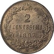 2 Centesimi - Umberto I, Italy, 1895-1900 reverse image