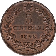 5 Centesimi - Umberto I, Italy, 1895-1900 reverse image