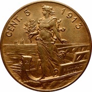 5 Centesimi - Victor Emmanuel III, Italy, 1908-1918 reverse image