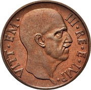 5 Centesimi - Victor Emmanuel III first type; trial strike obverse image
