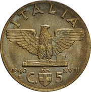 5 Centesimi - Victor Emmanuel III reverse image