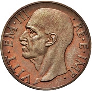 10 Centesimi - Victor Emmanuel III first type; trial strike obverse image