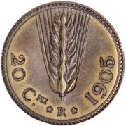 20 Centesimi - Victor Emmanuel III Stab. Johnson Pattern Strike, Italy, 1905 reverse image