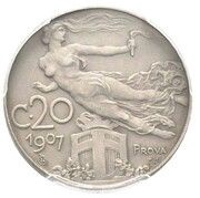 20 Centesimi - Victor Emmanuel III Pattern reverse image