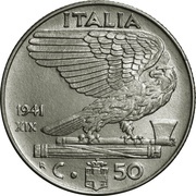 50 Centesimi - Victor Emmanuel III magnetic reverse image
