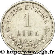 1 Lira - Victor Emmanuel II, Italy, 1863 reverse image