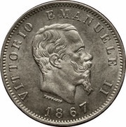 1 Lira - Victor Emmanuel II obverse image