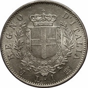 1 Lira - Victor Emmanuel II, Italy, 1863-1867 reverse image