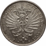 1 Lira - Victor Emmanuel III, Italy, 1901-1907 reverse image