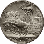 1 Lira - Victor Emmanuel III, Italy, 1908-1913 reverse image