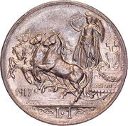 1 Lira - Victor Emmanuel III, Italy, 1915-1917 reverse image