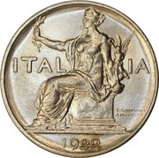 1 Lira - Victor Emmanuel III obverse image