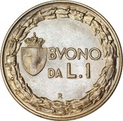 1 Lira - Victor Emmanuel III, Italy, 1922-1935 reverse image
