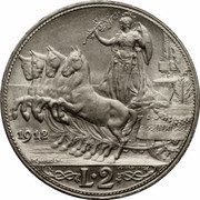 2 Lire - Victor Emmanuel III, Italy, 1908-1912 reverse image